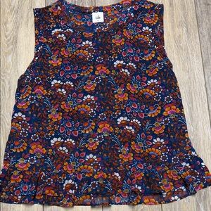 CAbi Multicolor Floral Sleeveless Blouse. Lined